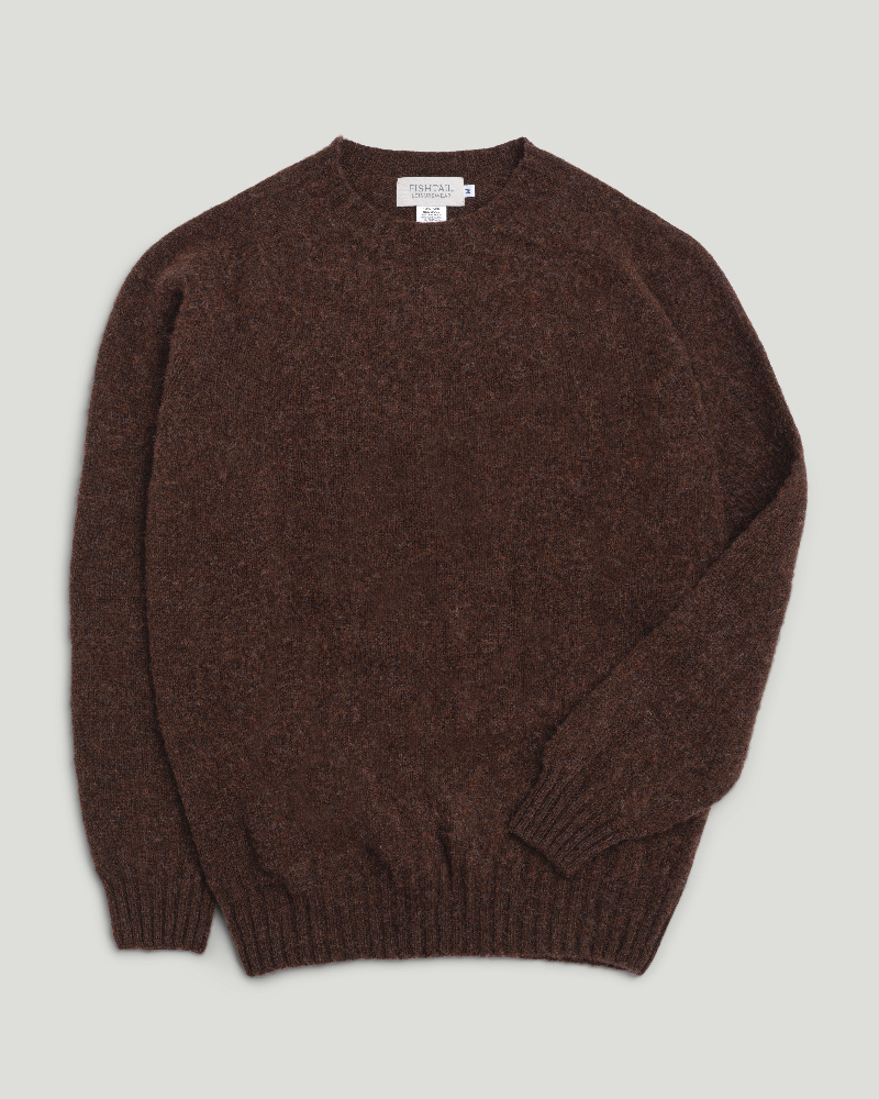 Fishtail Shaggy Jumper - Coffee