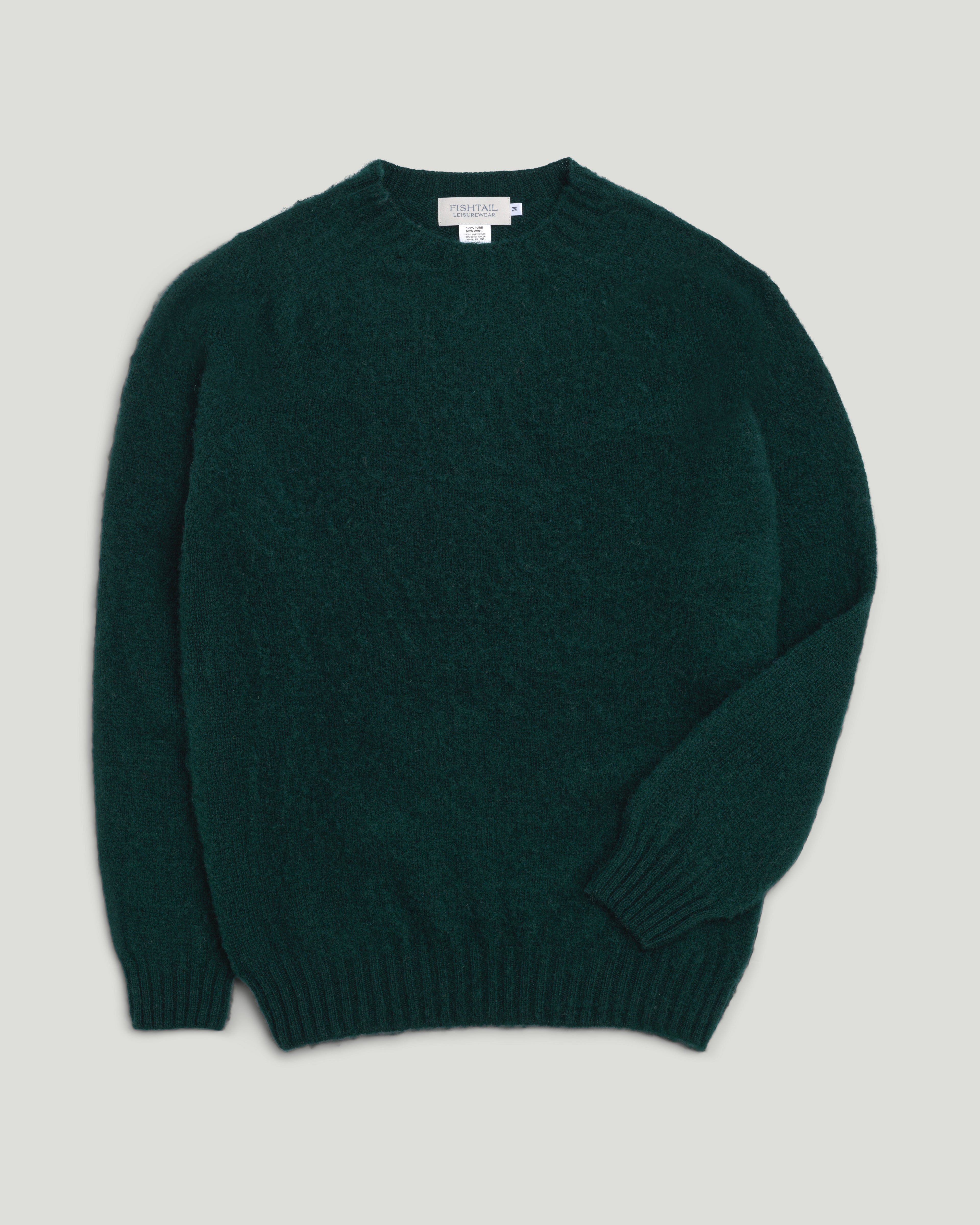 Fishtail Shaggy Jumper - Bottle Green