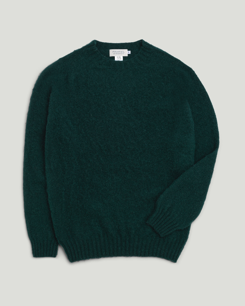 Fishtail Shaggy Jumper - Bottle Green