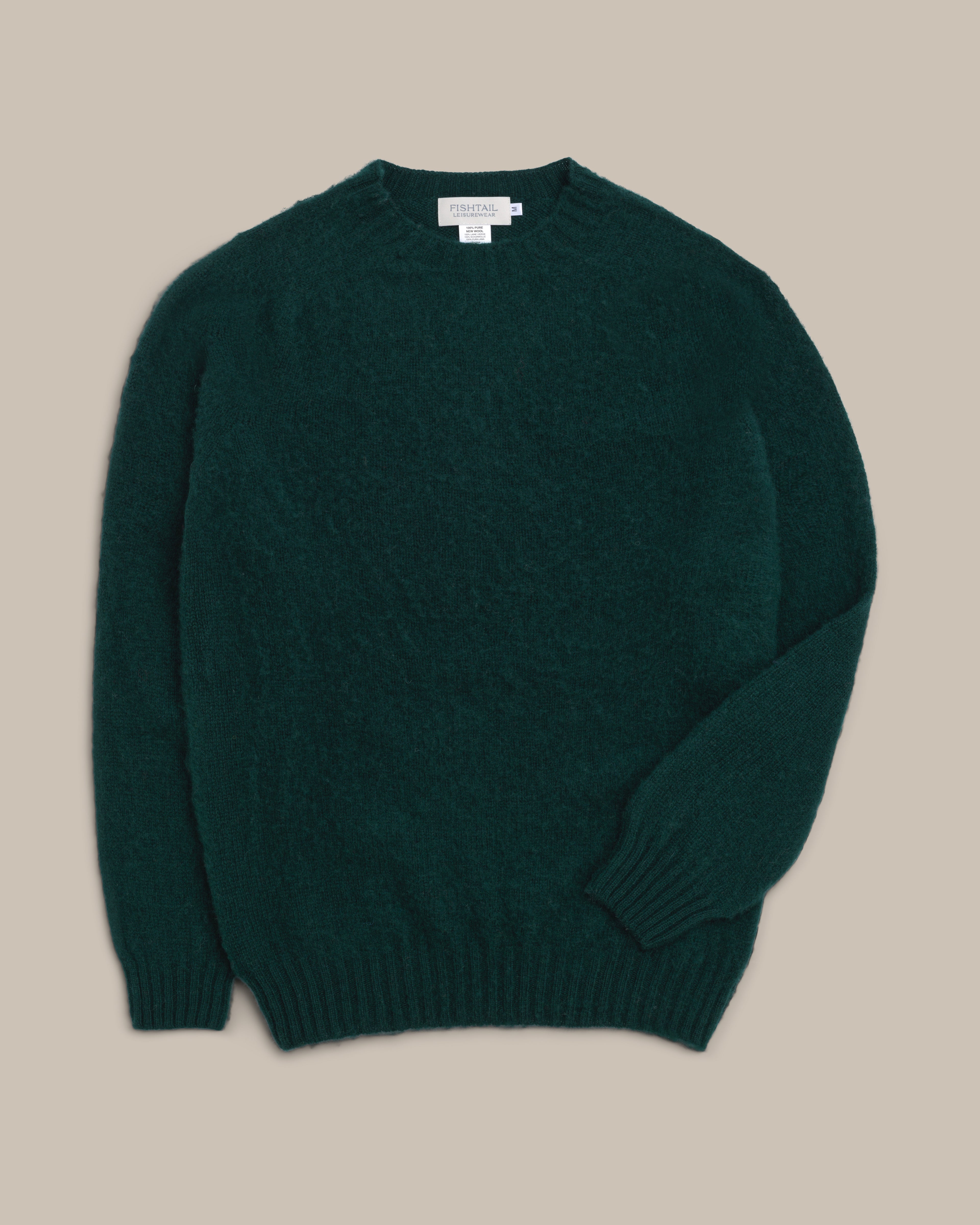 Fishtail Shaggy Jumper - Bottle Green