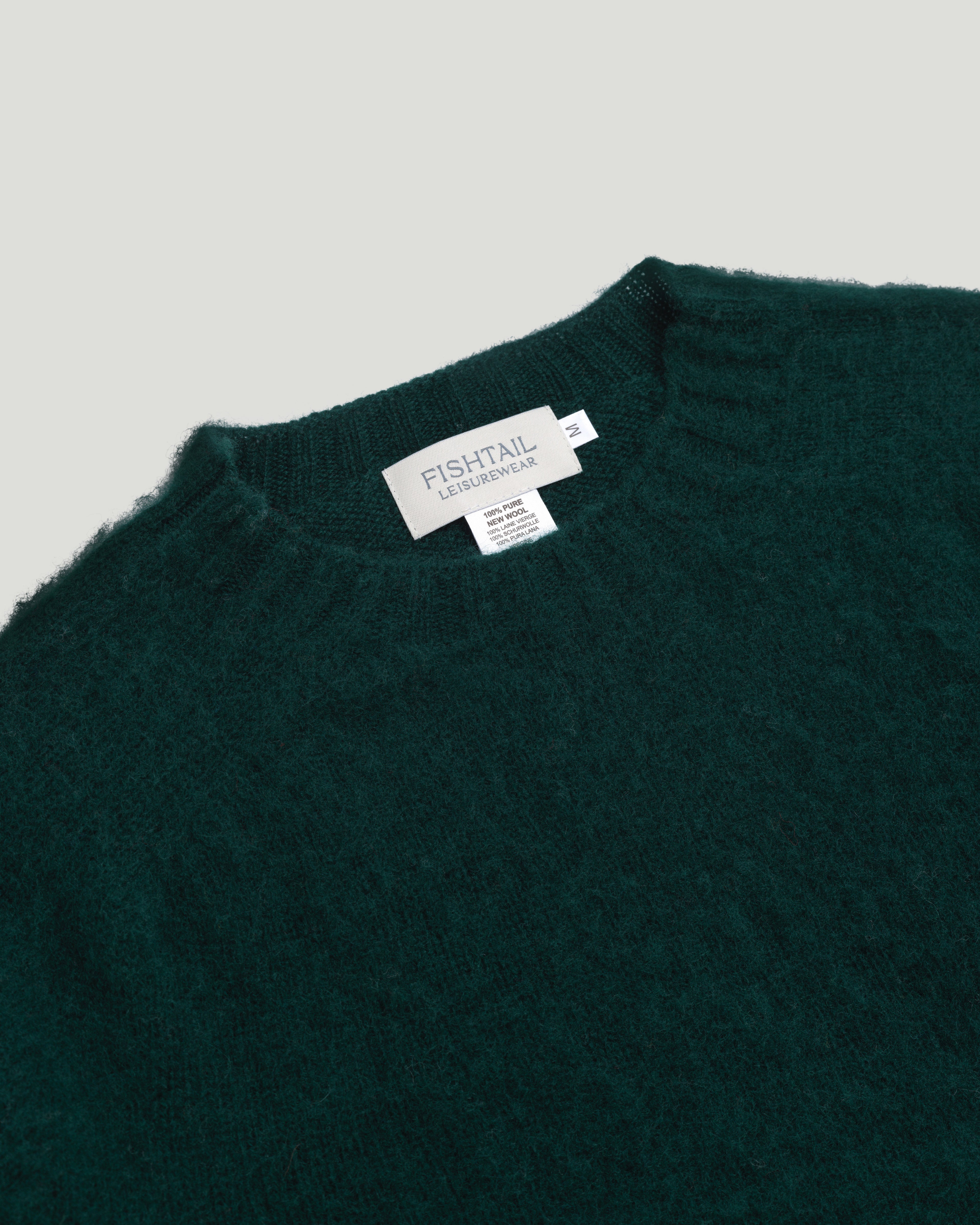 Fishtail Shaggy Jumper - Bottle Green