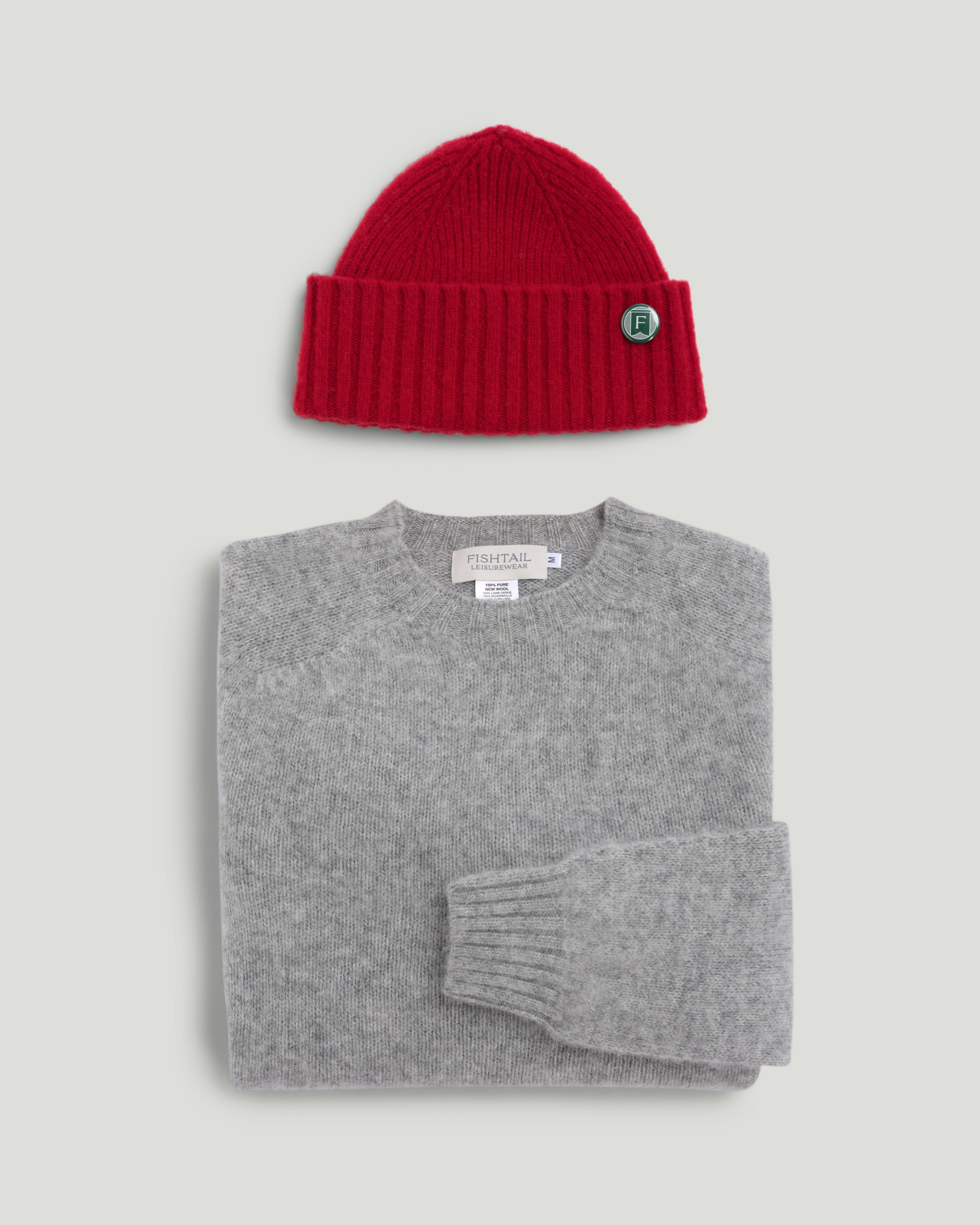 Fishtail Shaggy Beanie - Red