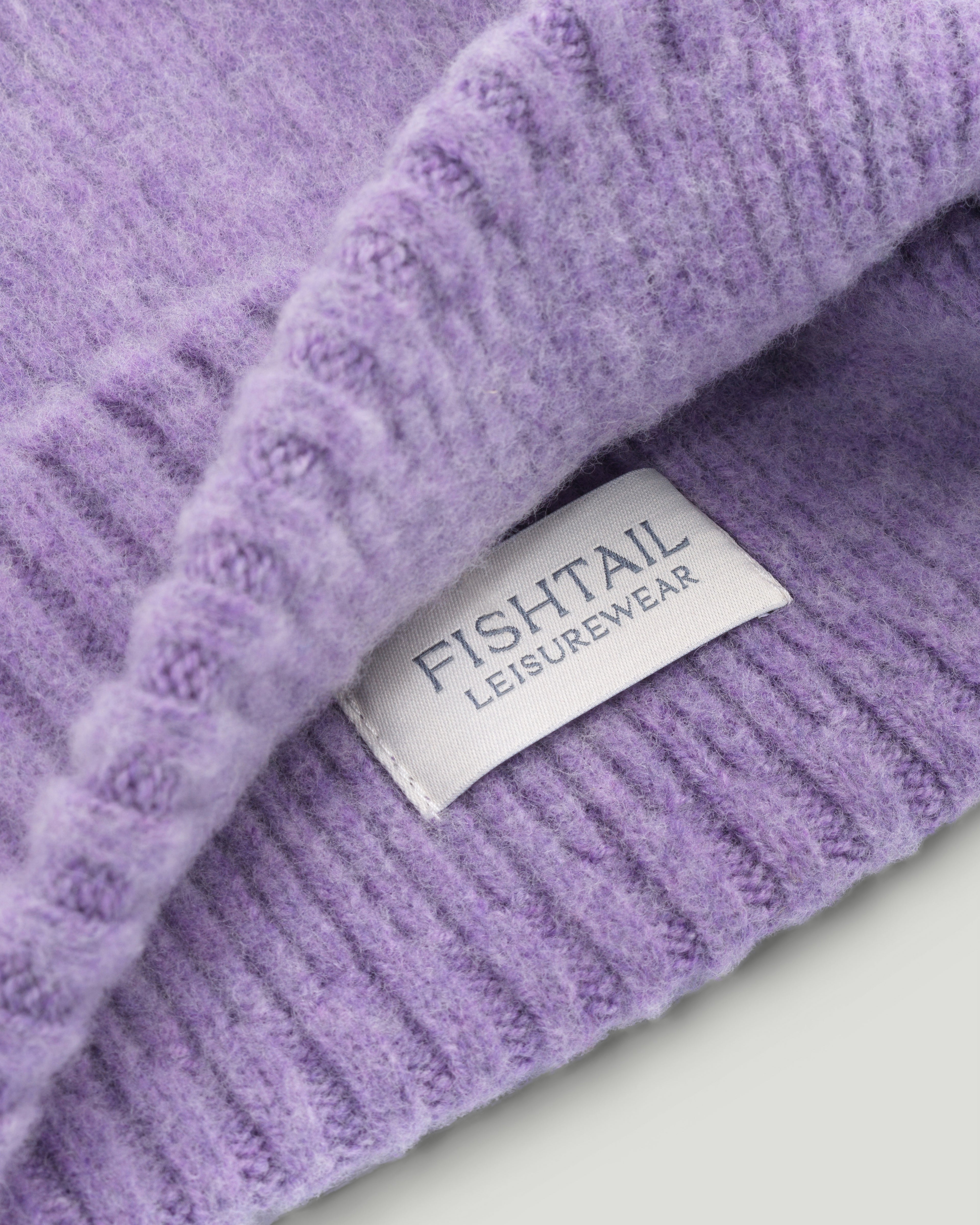 Fishtail Shaggy Beanie - Lilac
