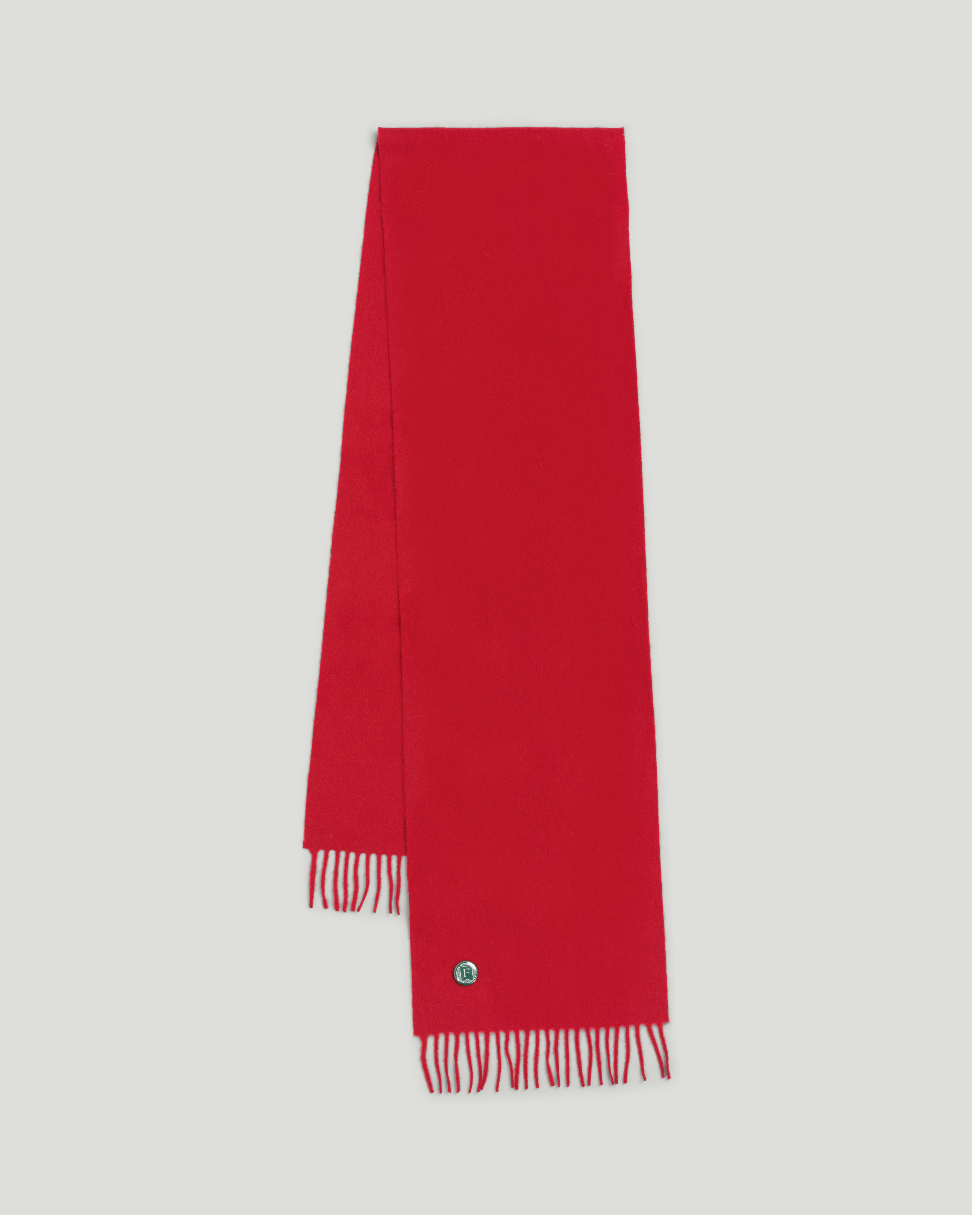 Fishtail Brushed Lambswool Scarf - Red