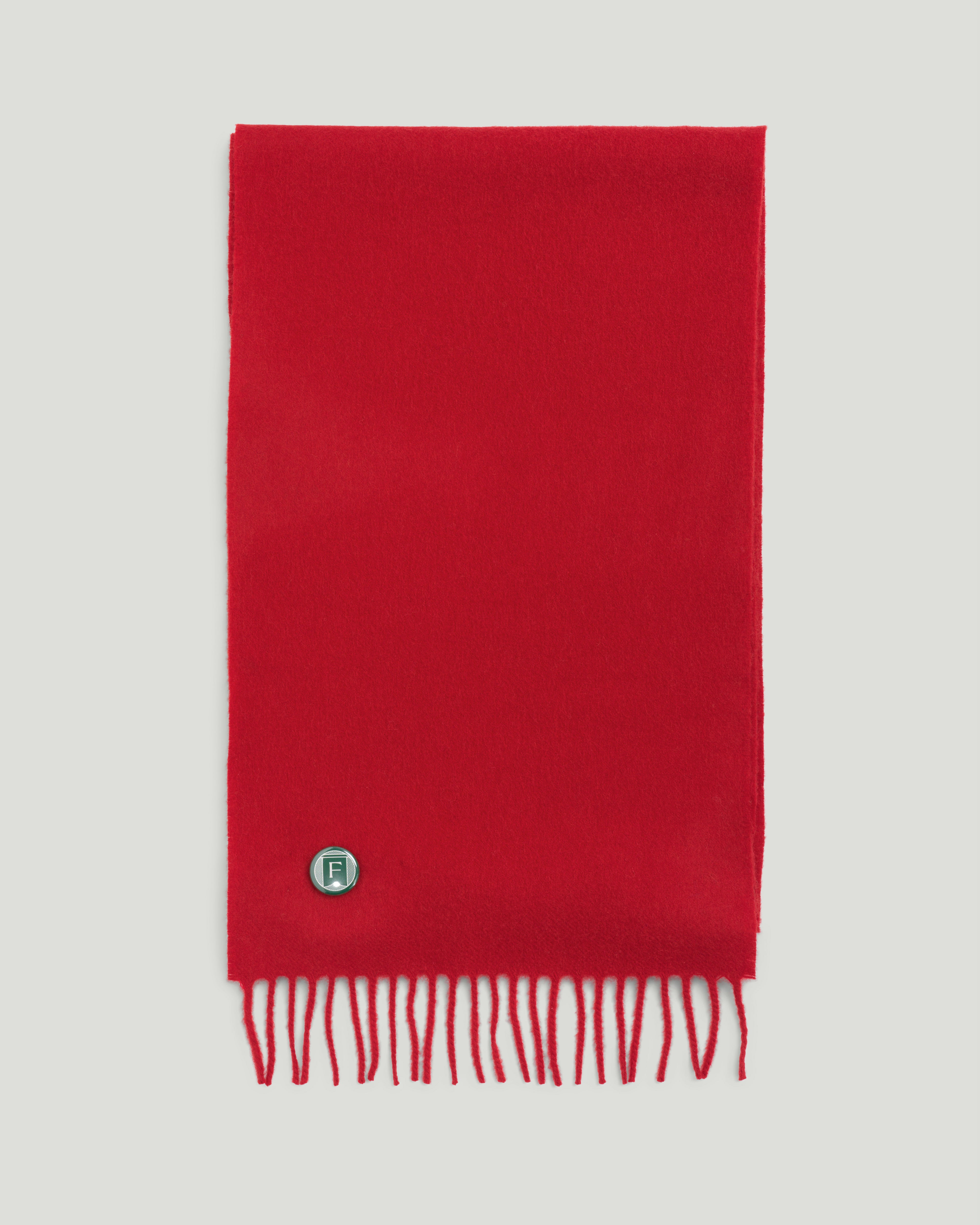 Fishtail Brushed Lambswool Scarf - Red