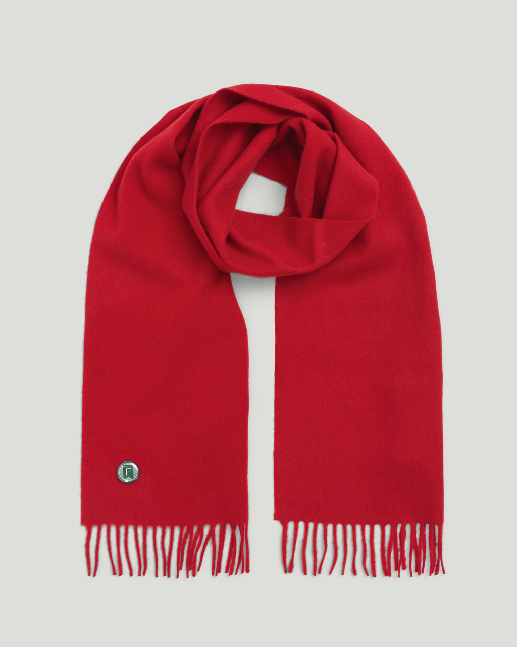 Fishtail Brushed Lambswool Scarf - Red