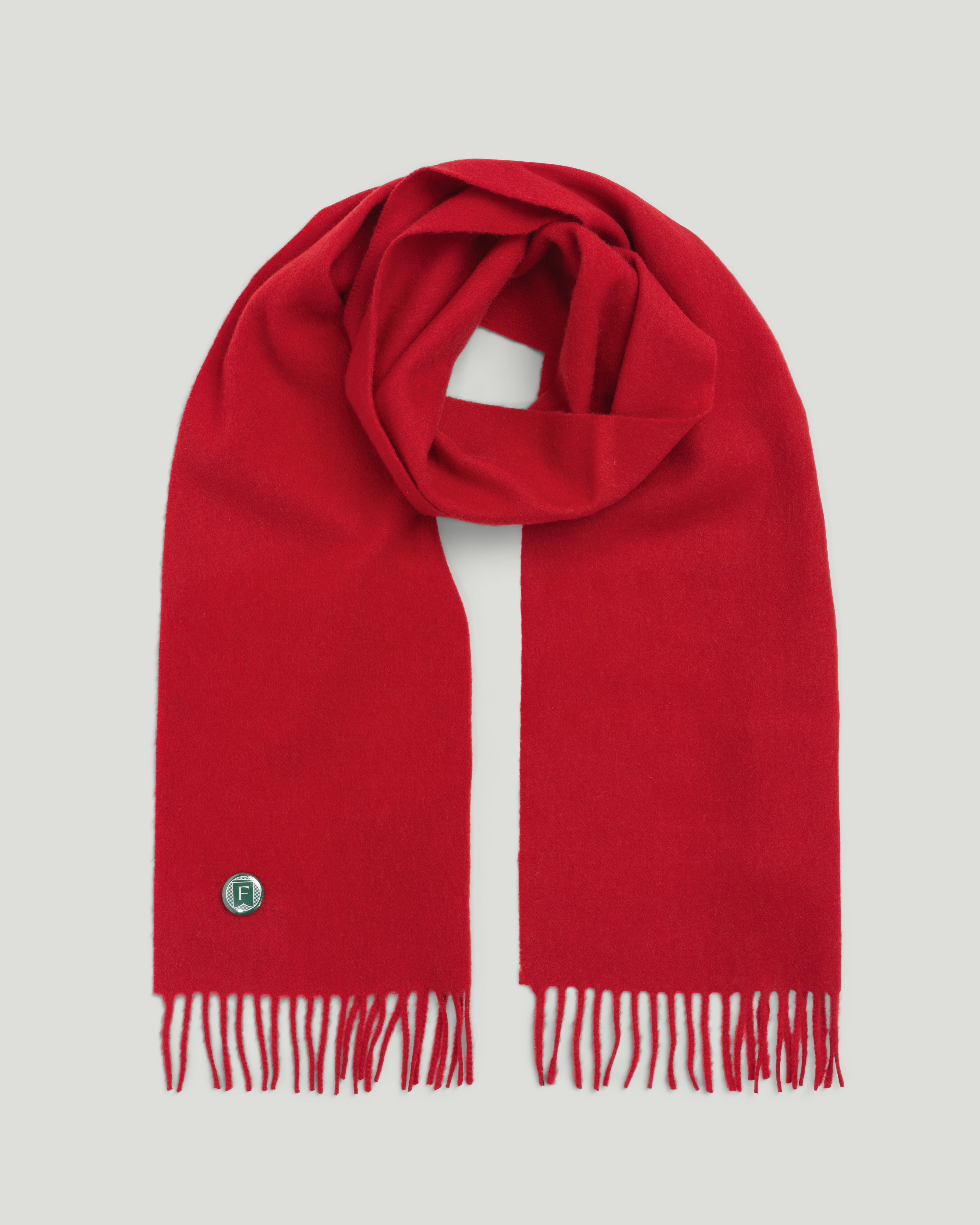Fishtail Brushed Lambswool Scarf - Red