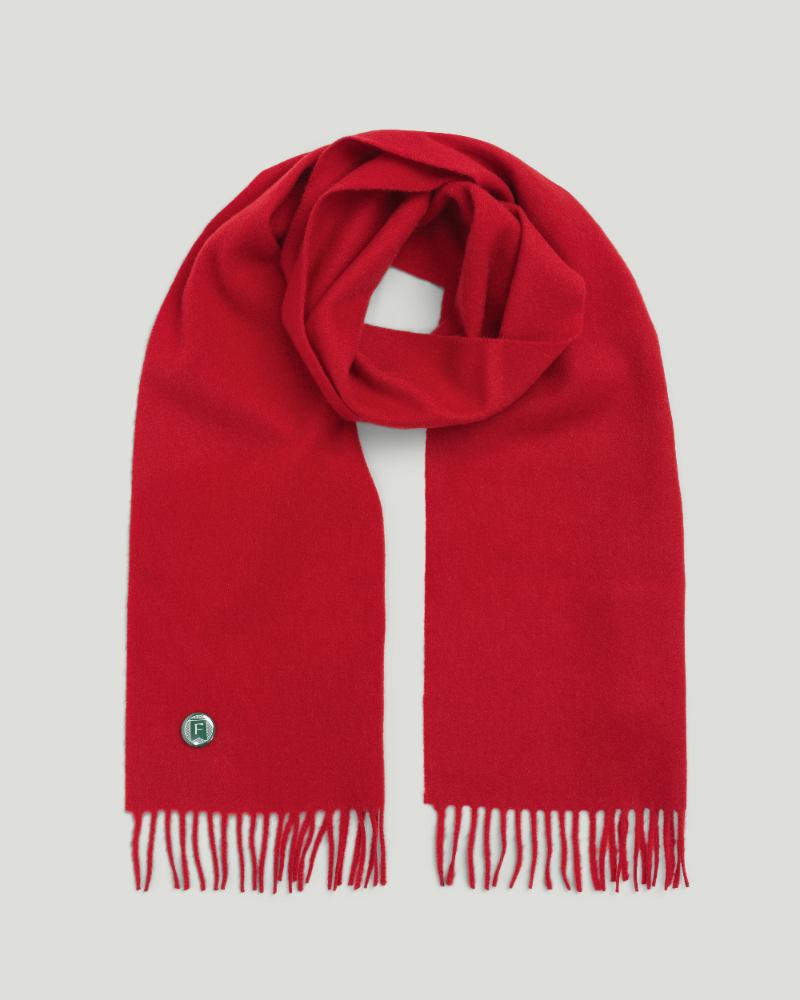 Fishtail Brushed Lambswool Scarf - Red