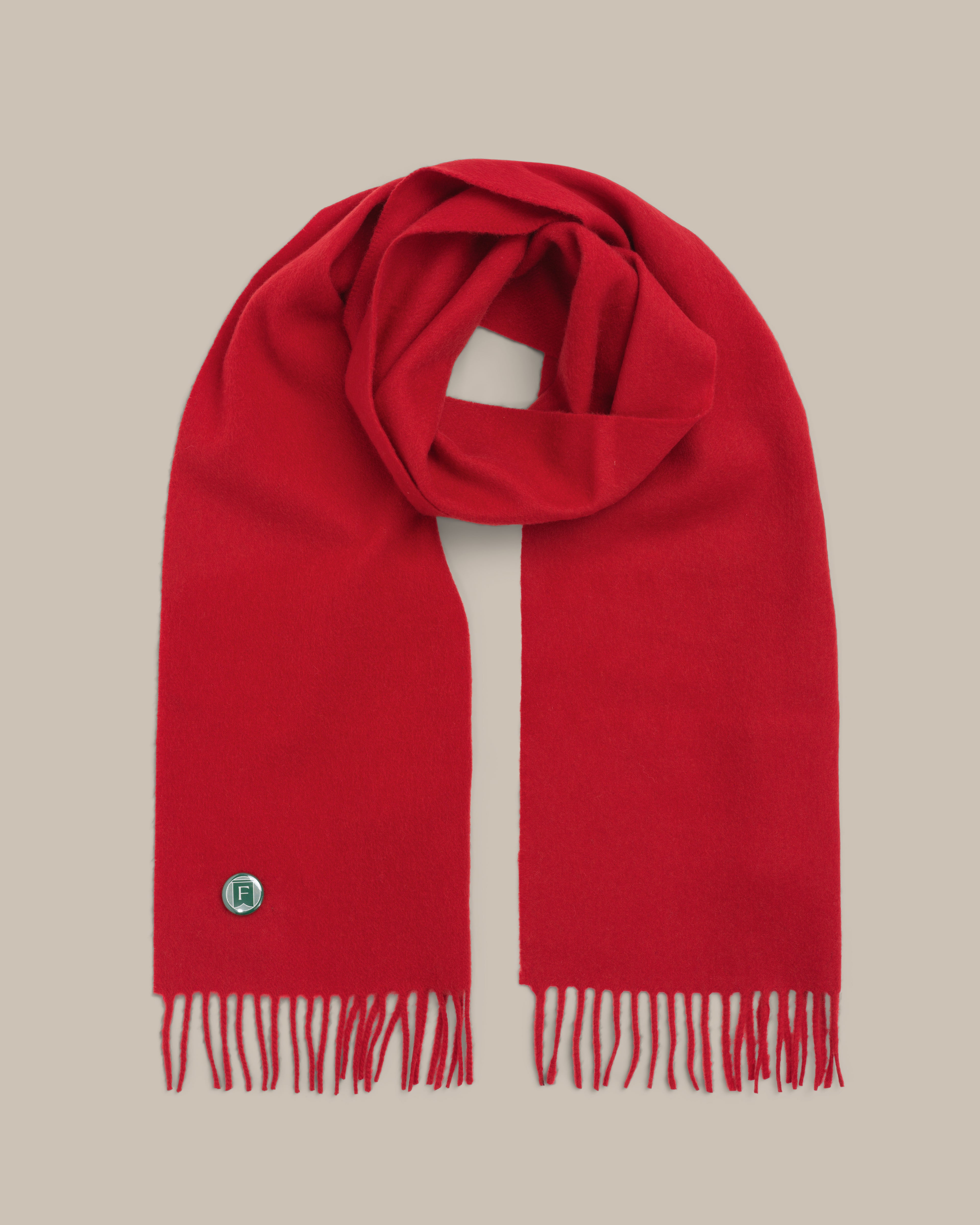 Fishtail Brushed Lambswool Scarf - Red