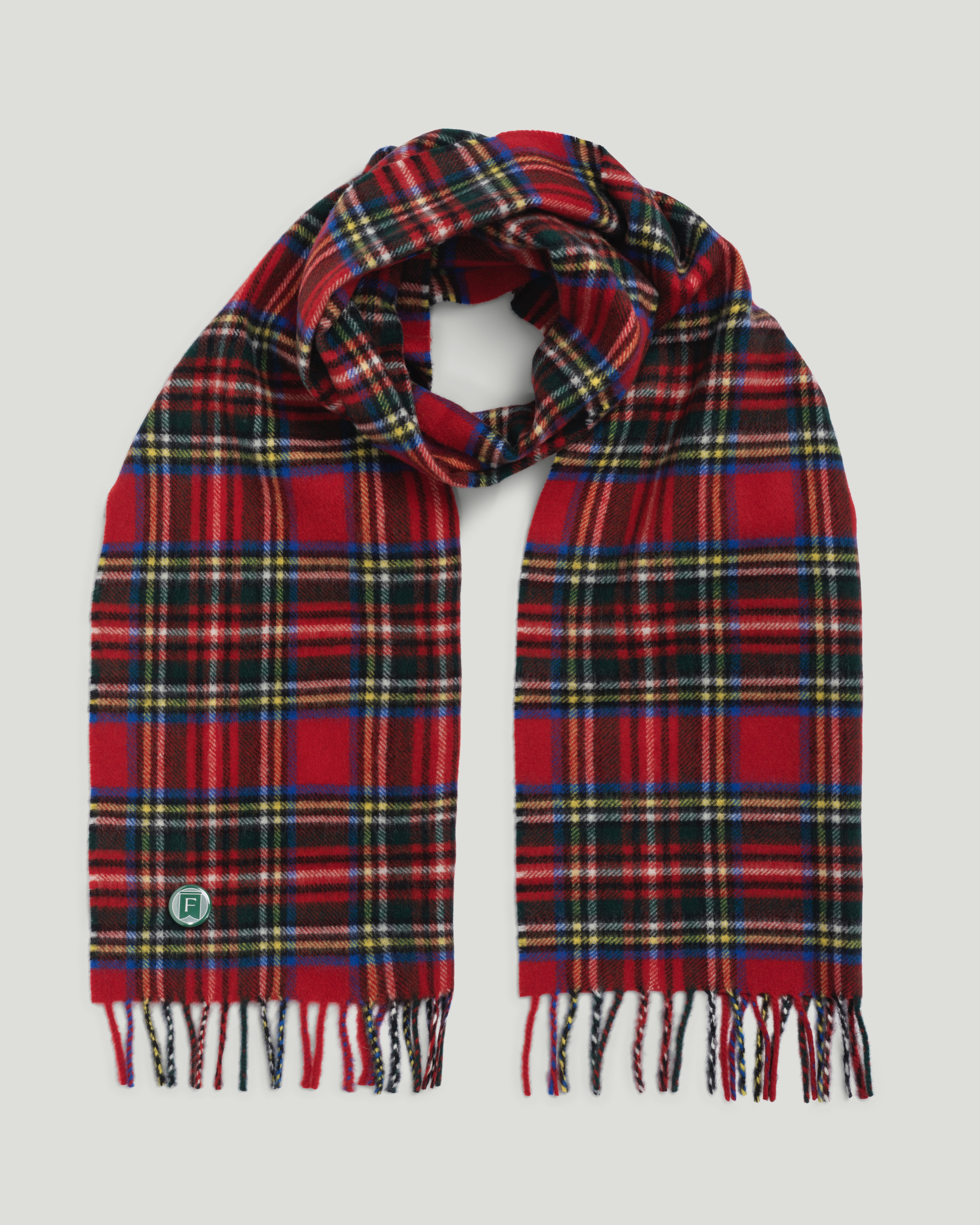 Fishtail Brushed Lambswool Scarf - Tartan