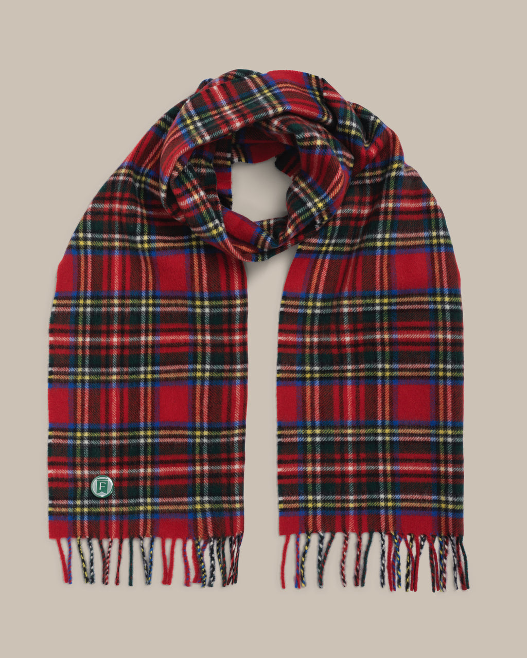 Fishtail Brushed Lambswool Scarf - Tartan