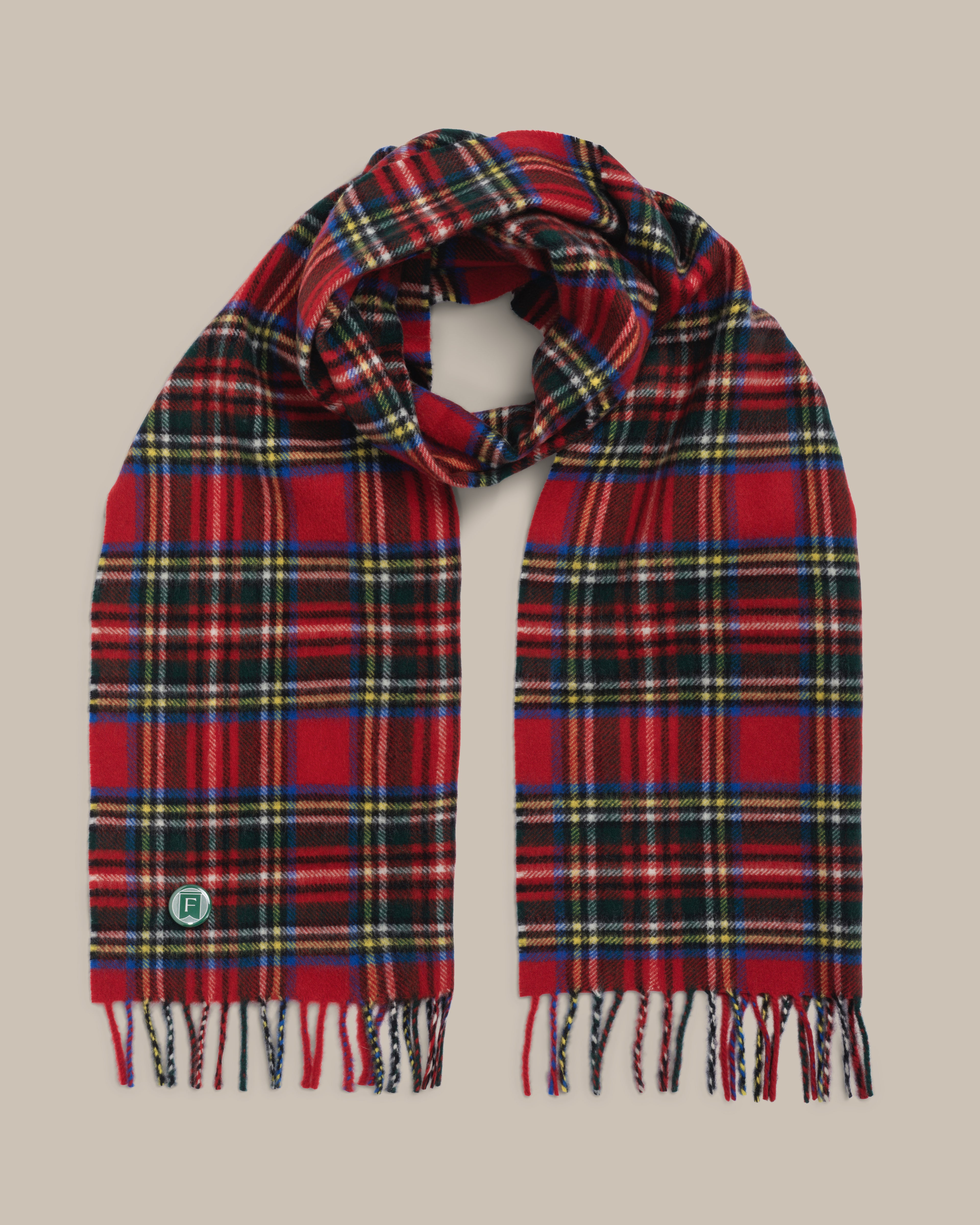 Fishtail Brushed Lambswool Scarf - Tartan