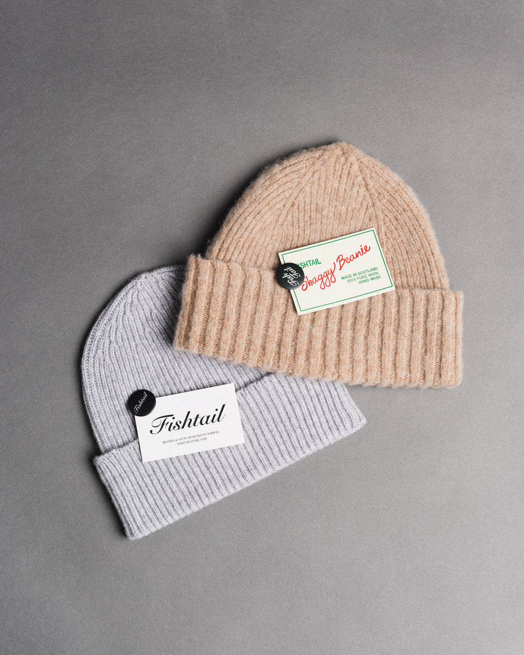 Fishtail Shaggy Beanie - Camel