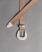 Mancini x Fishtail suede leather belt