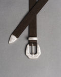Mancini x Fishtail suede leather belt