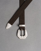 Mancini x Fishtail suede leather belt
