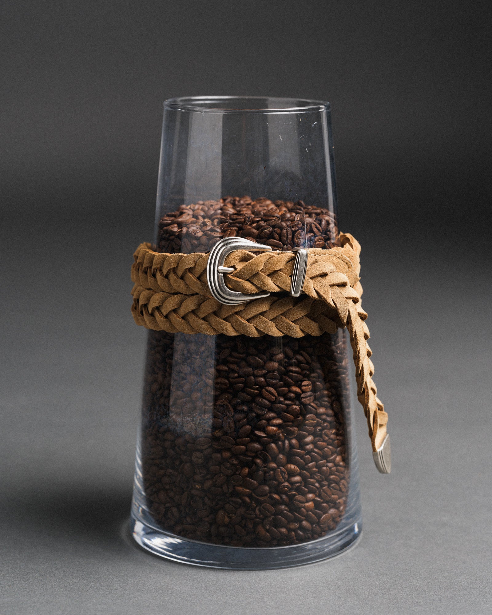 Mancini x Fishtail woven suede leather belt