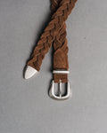 Mancini x Fishtail woven suede leather belt