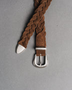 Mancini x Fishtail woven suede leather belt