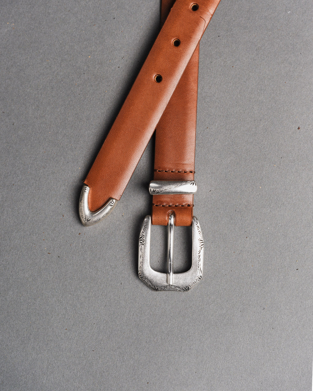 Mancini x Fishtail leather belt