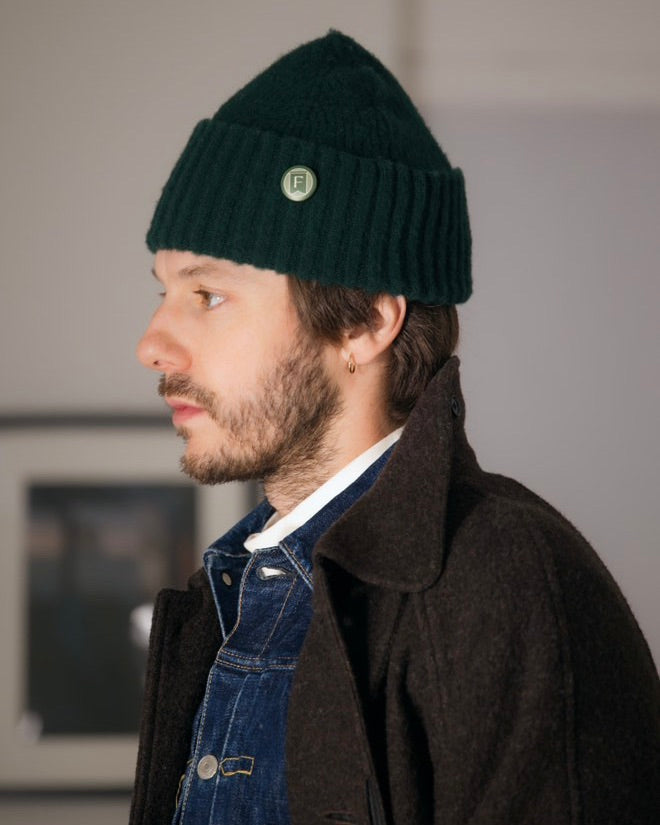 Fishtail Shaggy Beanie - Bottle Green