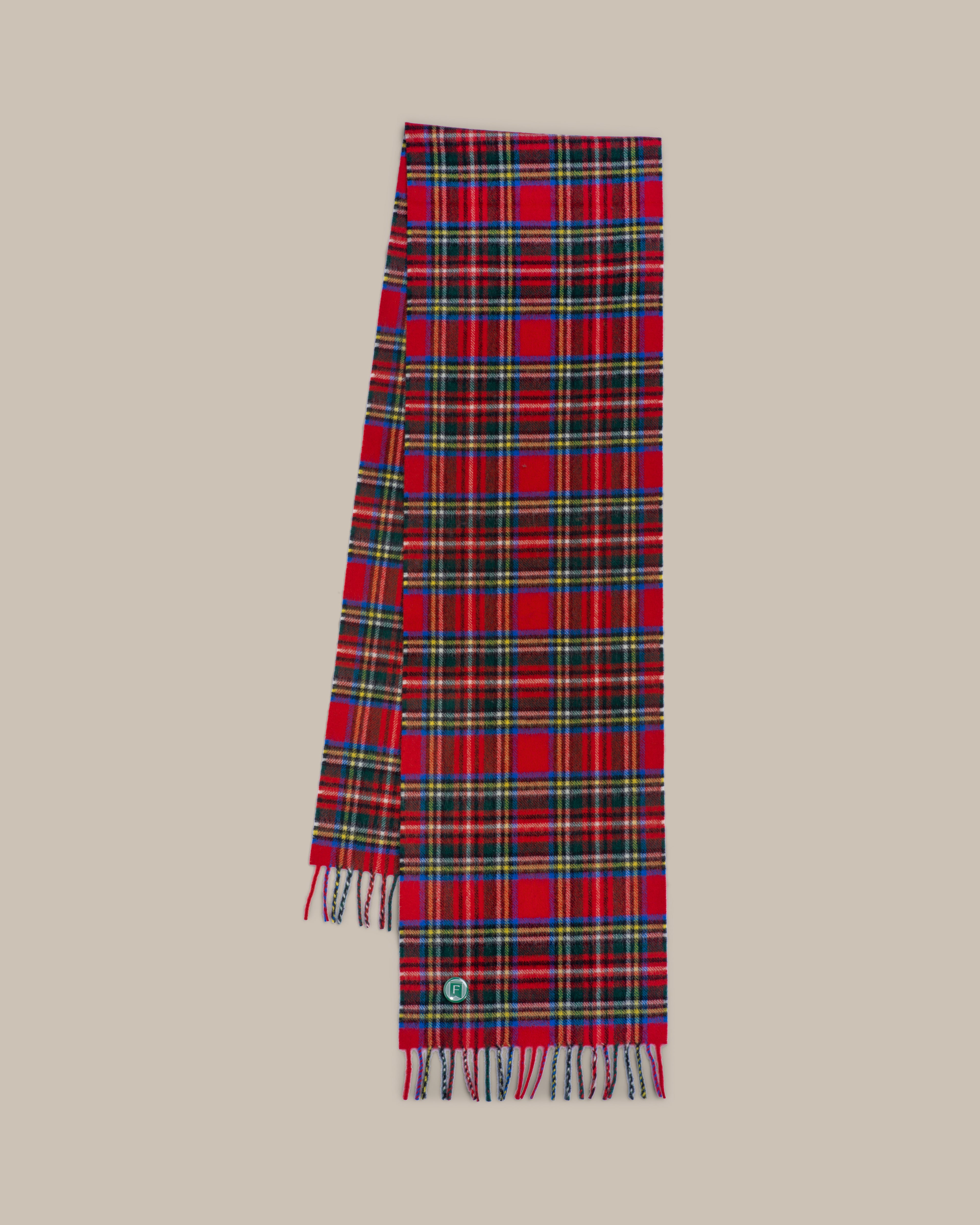 Fishtail Brushed Lambswool Scarf - Tartan
