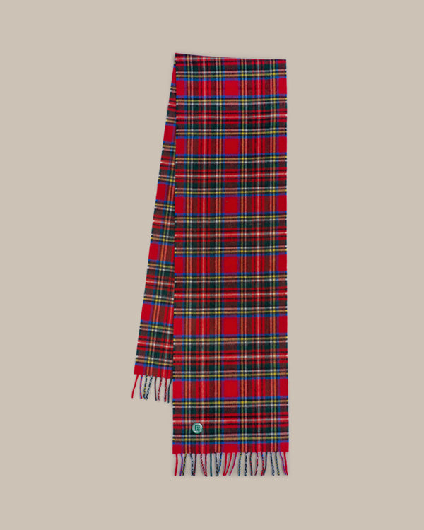 Fishtail Brushed Lambswool Scarf - Tartan
