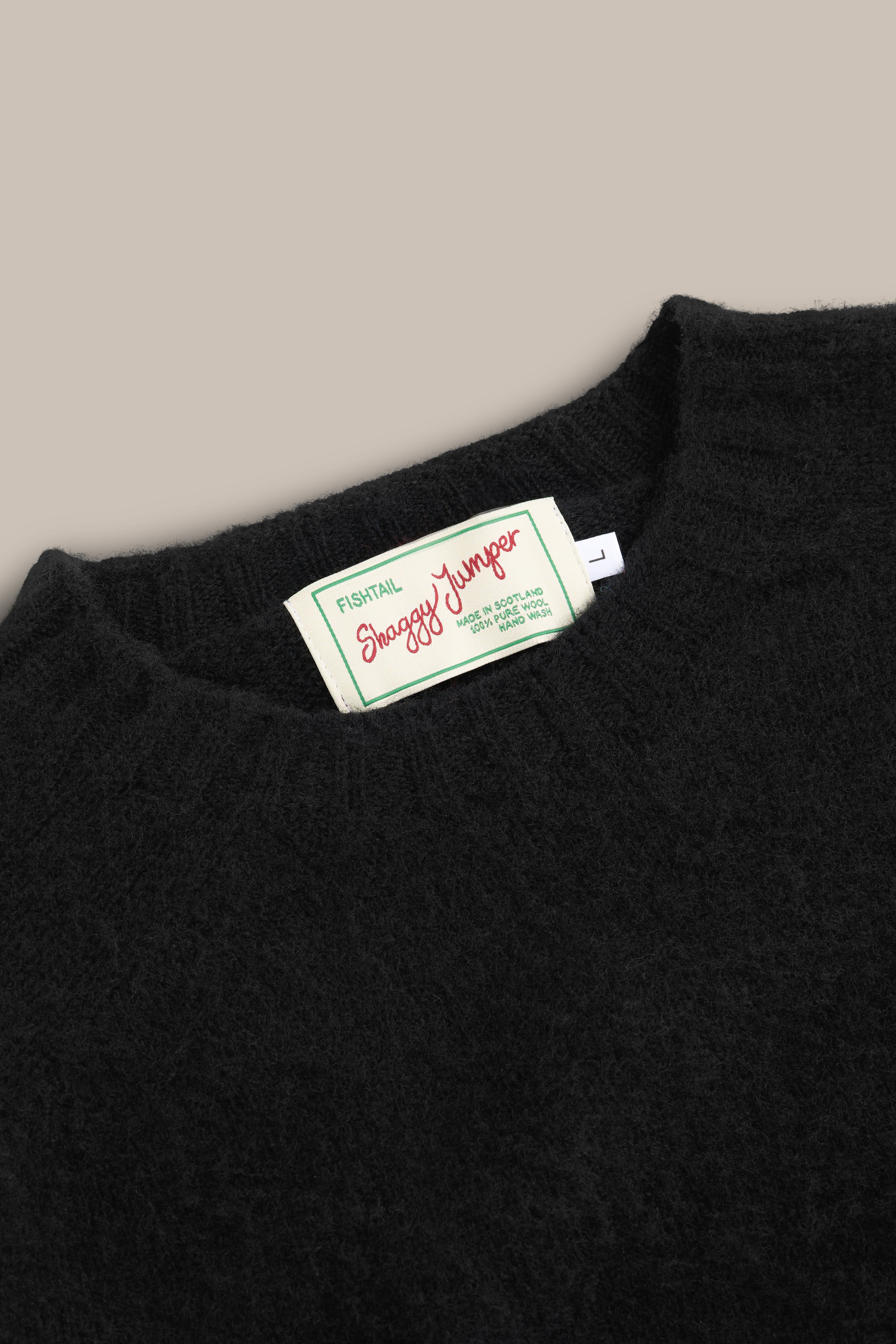 Fishtail Shaggy Jumper - Black