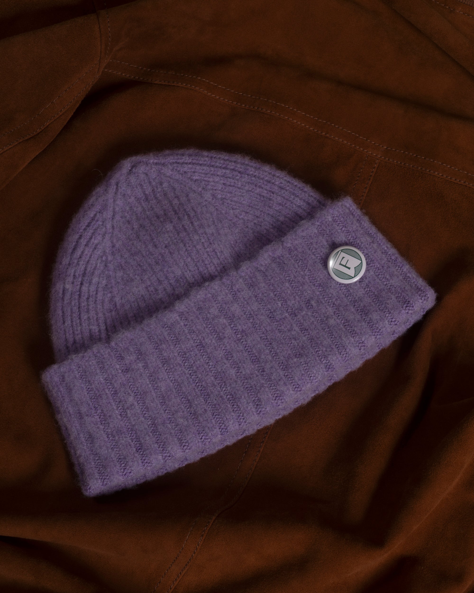 Fishtail Shaggy Beanie - Lilac