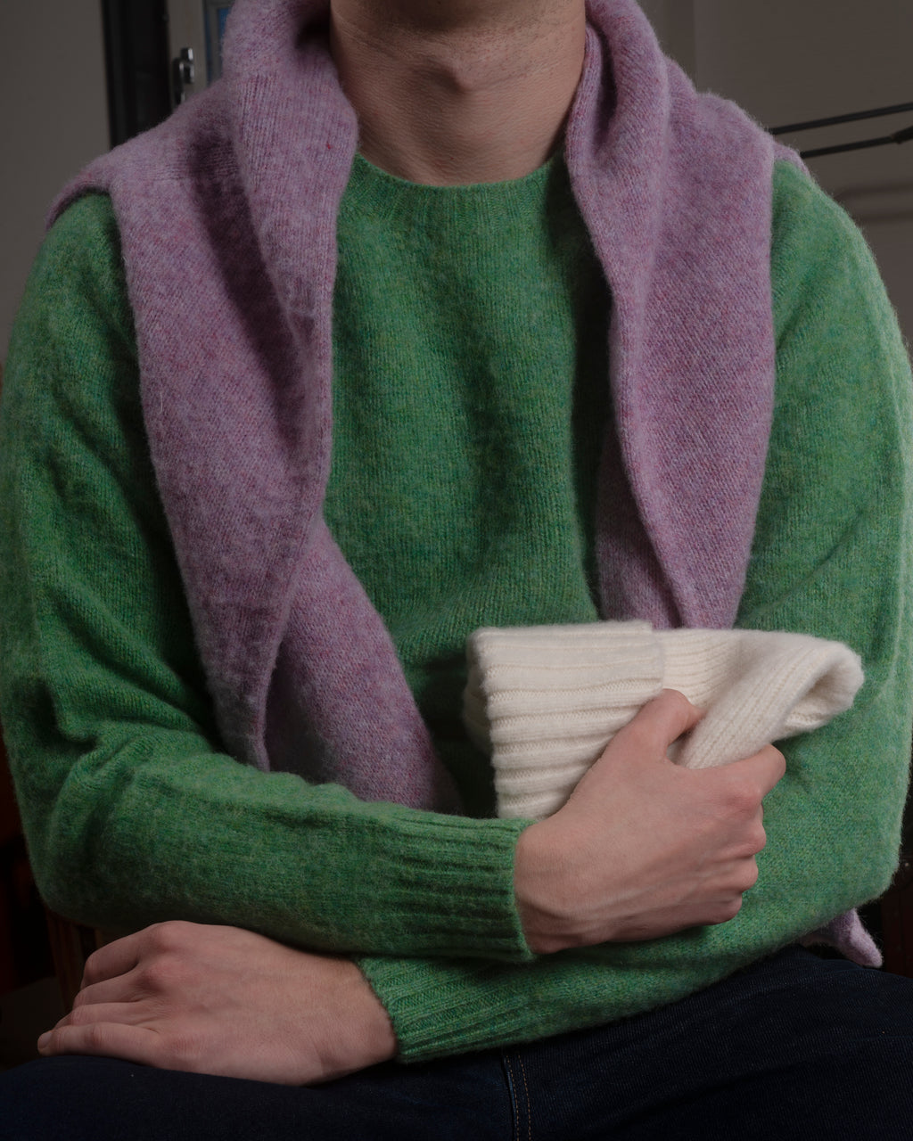 Fishtail Shaggy Jumper - Mint