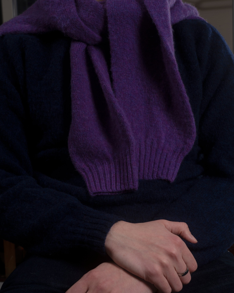 Fishtail Shaggy Jumper - Midnight Blue