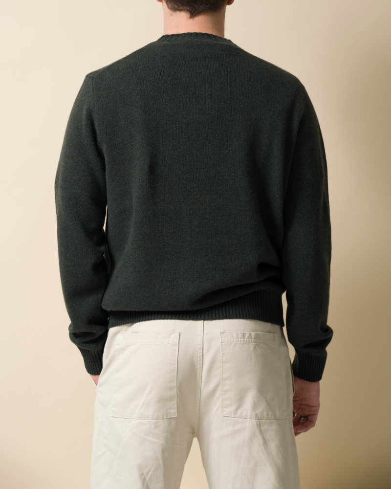 Fishtail cashmere and fine merino wool jumper - Green