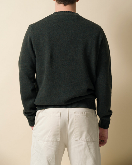 Fishtail cashmere and fine merino wool jumper - Green