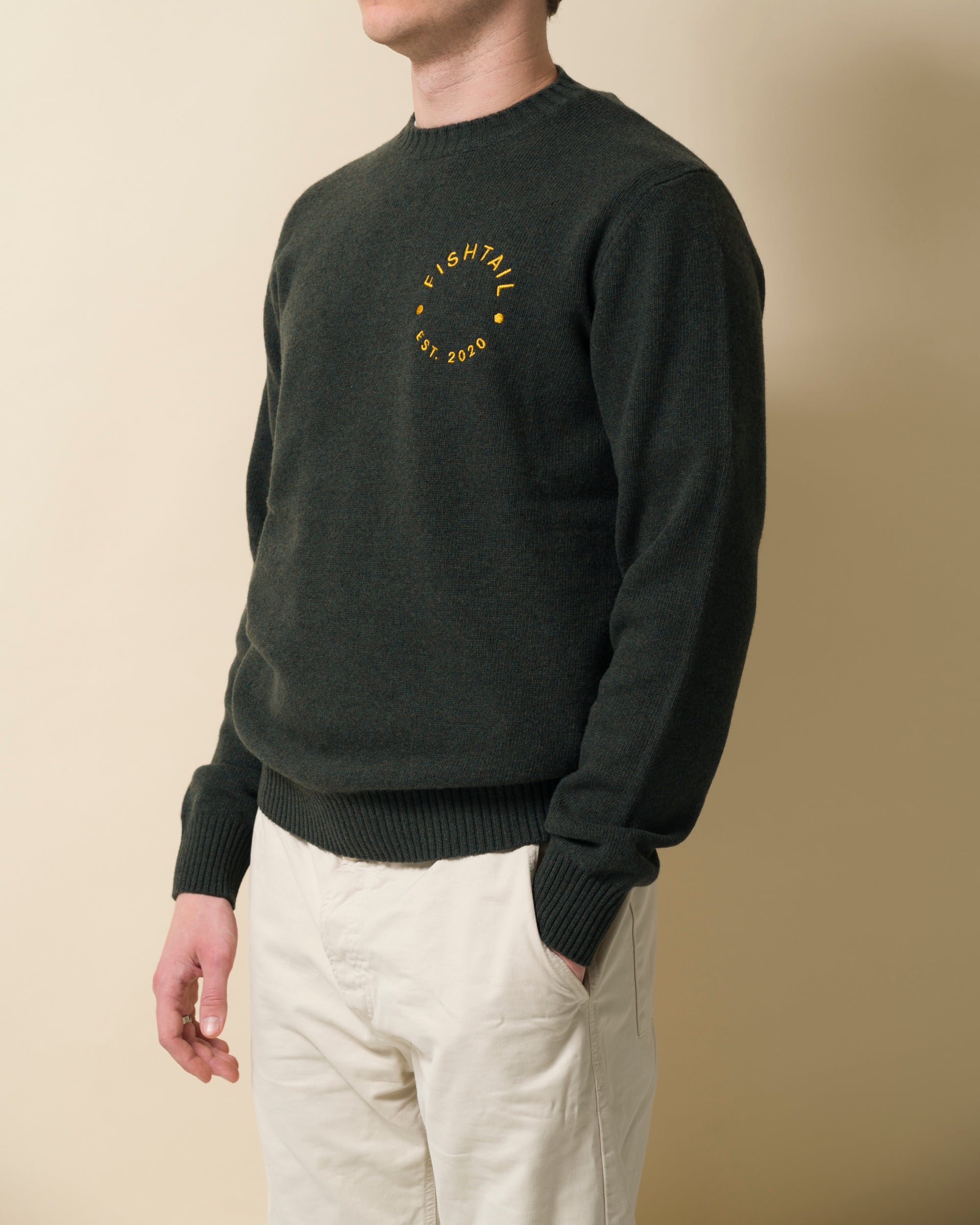 Fishtail cashmere and fine merino wool jumper - Green