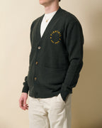 Fishtail cashmere and fine merino wool blend cardigan - Green