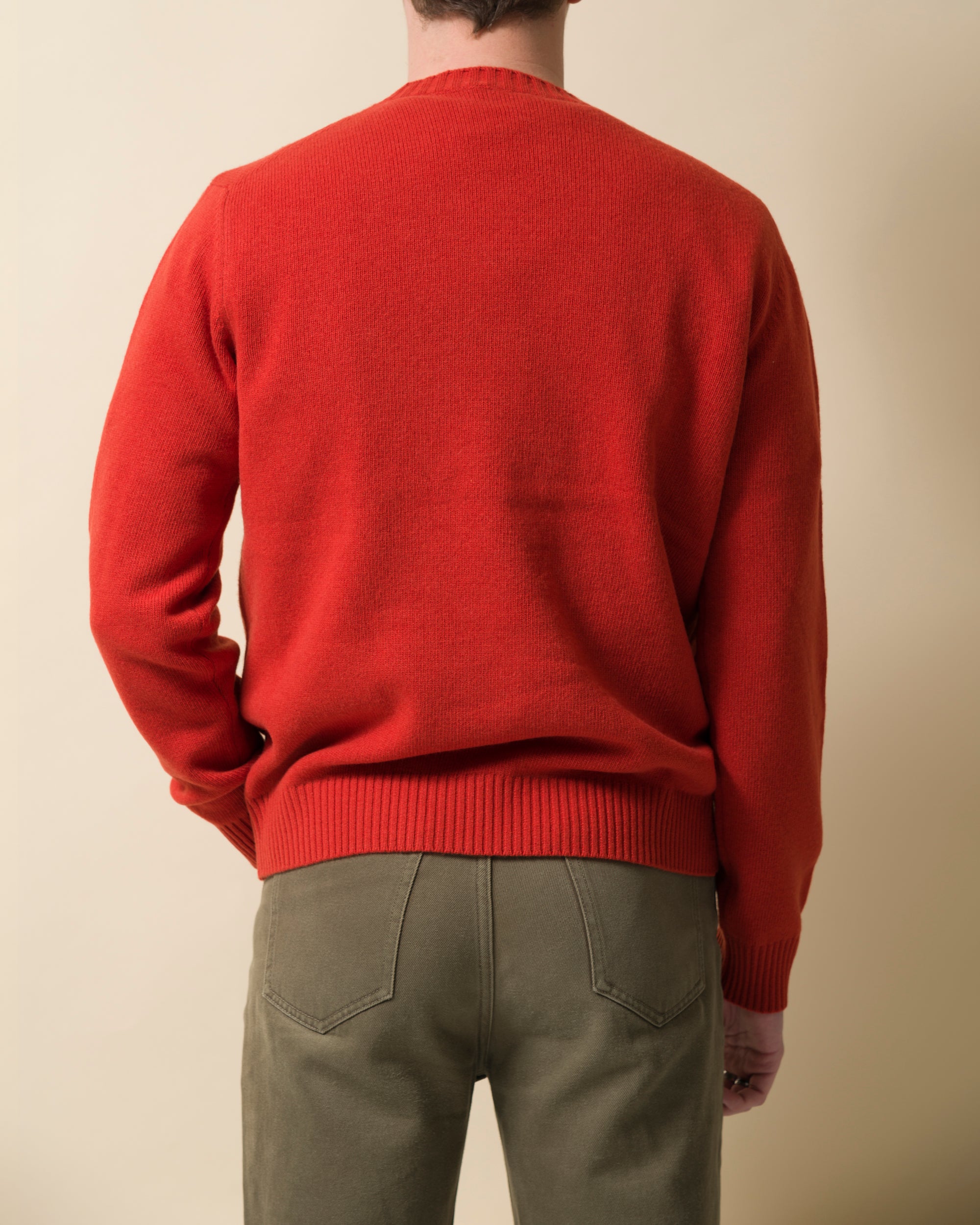 Fishtail cashmere and fine merino wool jumper - Red
