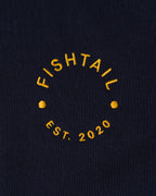 Fishtail cashmere and fine merino wool jumper - Navy
