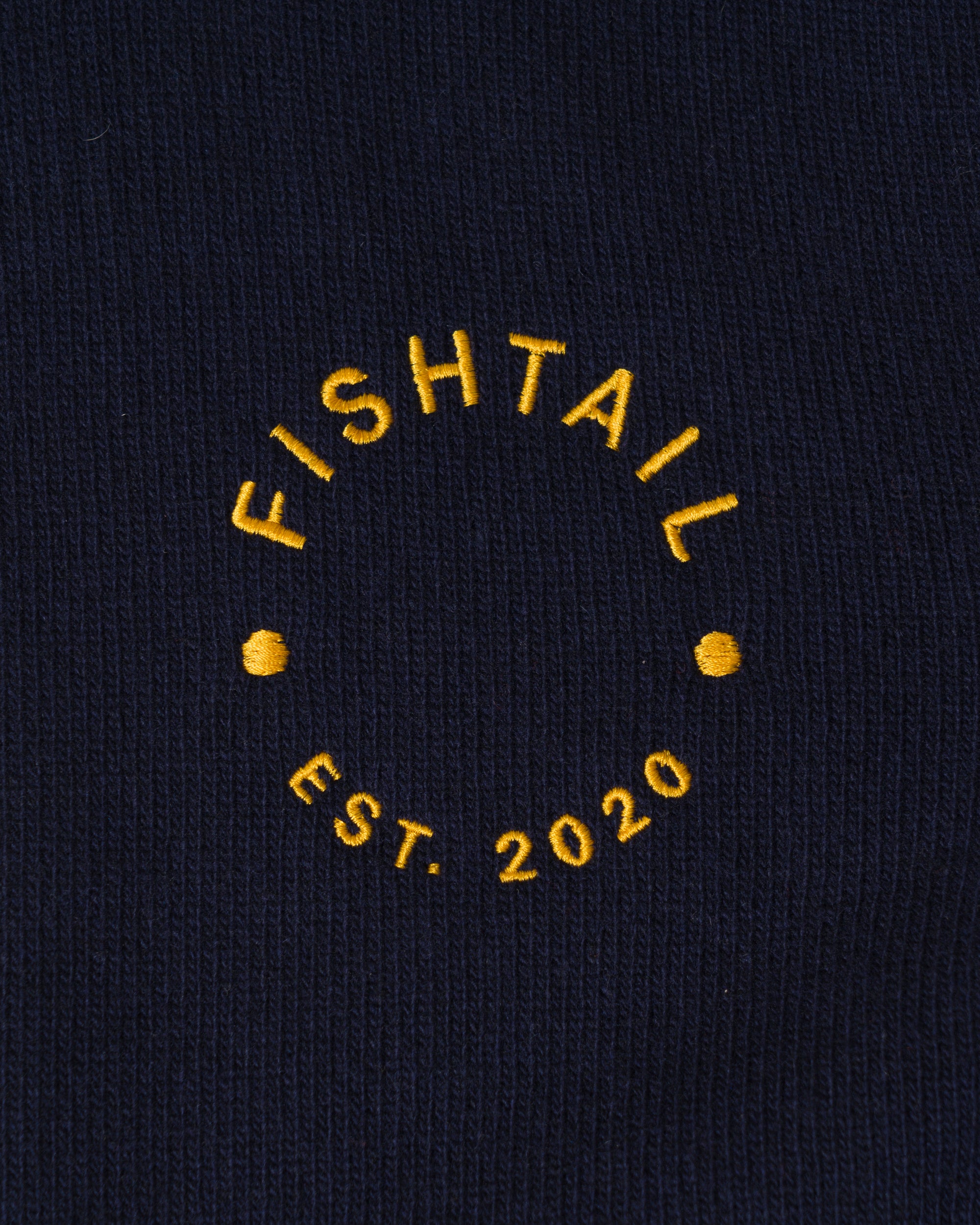 Fishtail cashmere and fine merino wool rollneck - Navy